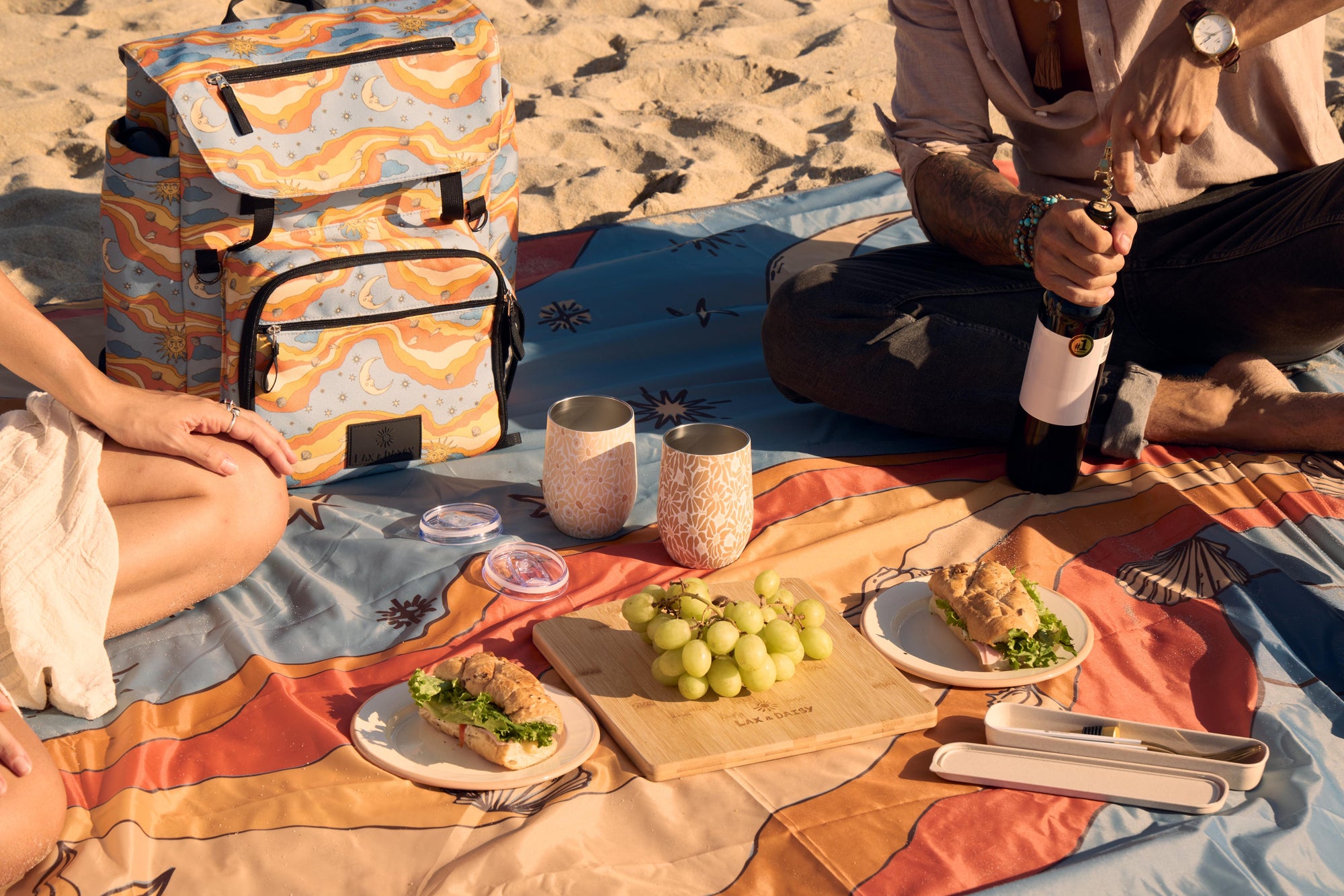 Luxe Picnic Backpack in Starry Seas