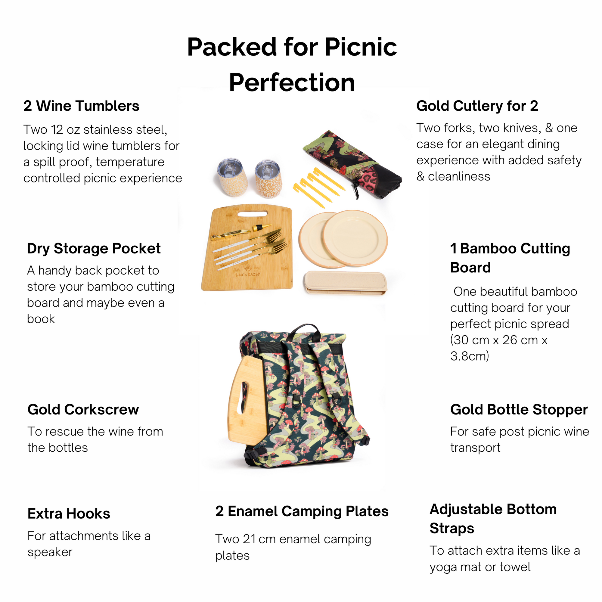 Luxe Picnic Backpack in Moody Mushies